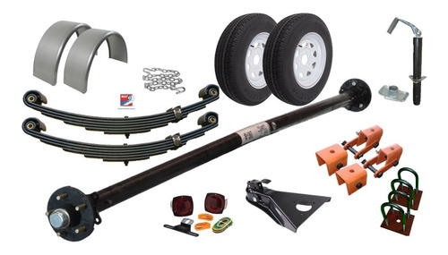 Kit Completo Para Remolque 4400 Lb Eje Llantas Accesorios