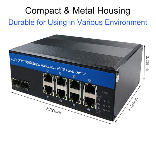 Switch Industrial Olycom De 8 Puertos Gigabit Ethernet Con