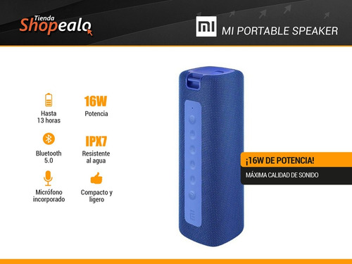 Imagen 2 de 8 de Parlante Xiaomi Mi Portable Bluetooth Speaker Blue Cuota -*
