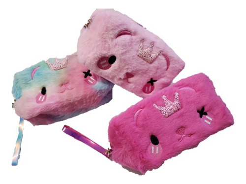 Lapicera De Peluche Escolar Estuche Para Colores Kawaii