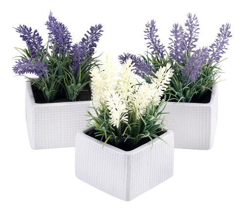 Mygift Plantas Y Flores Artificiales Pequeñas De Color Morad