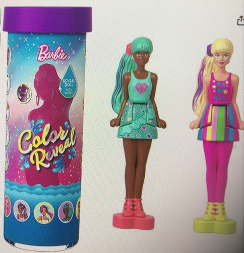 Barbie Miniatura, Con Revelación De Agua Sorpresa. 38.1 Mm