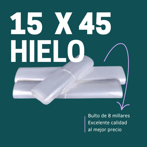 Bolsas Plásticas 15x45 Hielo Casero B/d Bulto 8 Millares