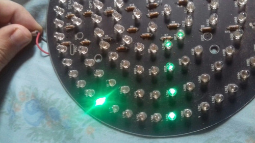 Placa Led Redondo Verde Defeito Resistor Queimado