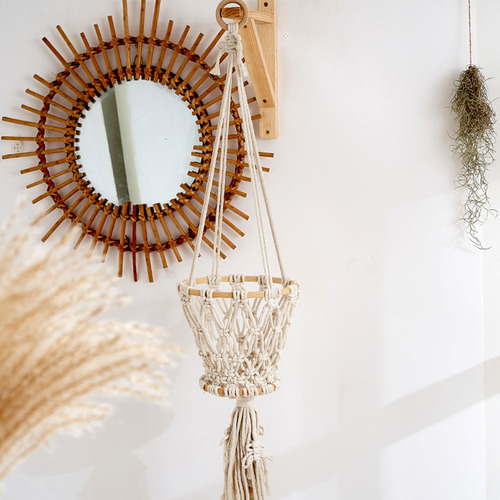 Colgador De Macramé Hecho A Mano Para Plantas Y Macetas
