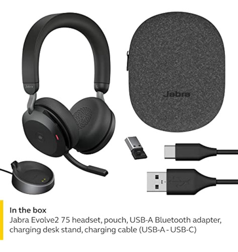 Fone De Ouvido Sem Fio Jabra Evolve2 75 Pc Com Carregamento