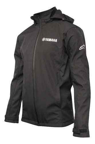 Campera Capucha Softshell Negro Yamaha Alpinestars Hombre