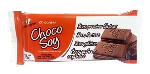 Chocolate Sem Glúten Zero Lactose Choco Soy Pacote 20g