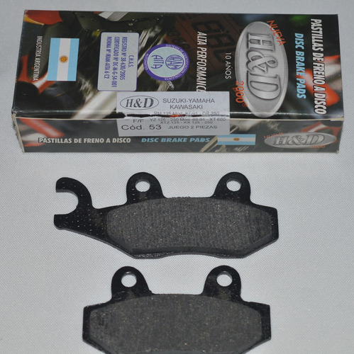 Pastillas De Freno Yamaha Xtz125/250/ttr230/250/yz250 Hd53