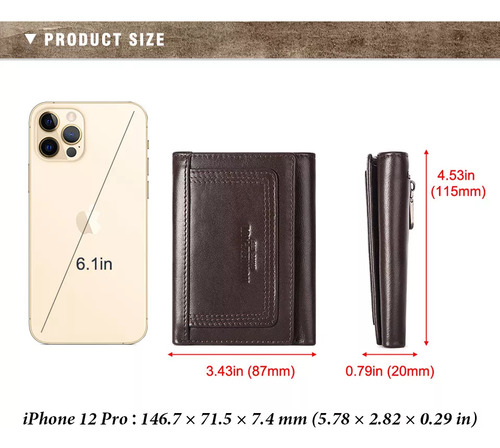 Tarjetero De Cuero,cartera Para Hombre Rfid Bloqueo Antirrobo Tarjetero Para Caballero Plegable,con Bolsillo De Moneda Cierre Del Imán Billetera,para Efectivo Y Monedas,carteras Para Hombre Regalo