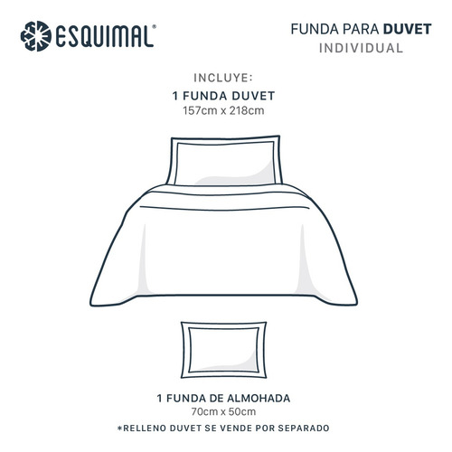 Funda Para Duvet Individual + Funda Micro-luxe Esquimal Cafe-beige Lisa