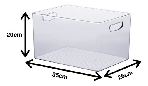 4 Caixas Organizadora Transparente Grande 1075 35x25x20cm