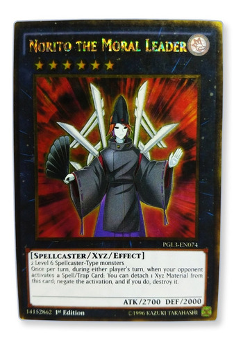 Yugi-oh! Norito The Moral Leader Pgl3-en074 Gold