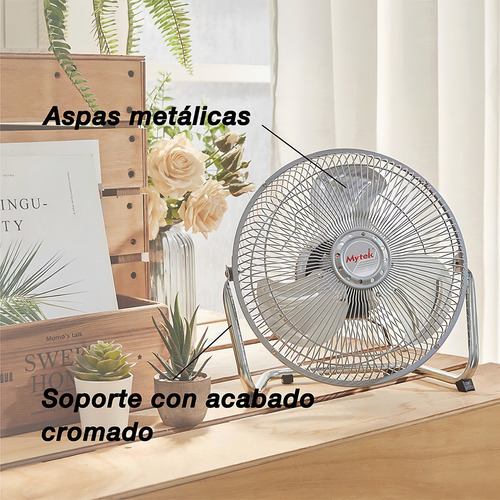 Ventilador De Piso Y Pared Mytek 3336 De 10 Pulgadas 2 En 1 25.4 Cm 60hz Plateado Gris Metal 3