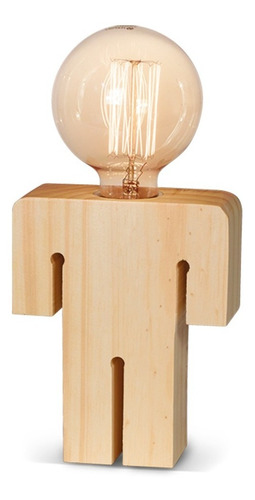 Imagen 1 de 1 de Velador Silueta Nene En Madera Natural Roble O Pintada