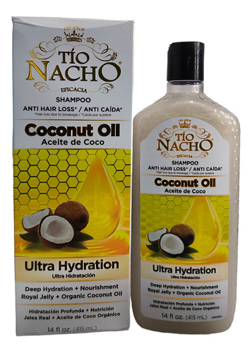 Shampoo Con Aceite De Coco Tío Nacho. Original. 415 Ml