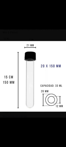 Tubo Cultivo Ensayo Con Tapa Rosca  20x150 Mm  7 Pz 