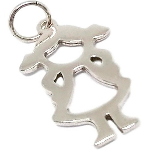 Dije Plata 925 Laminado Nena Niña Infantil Ideal Cadena Color Plateado
