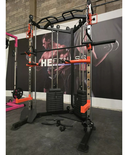 Gimnasio Smith Multifuncional Con Peso Integrado Y Crossover