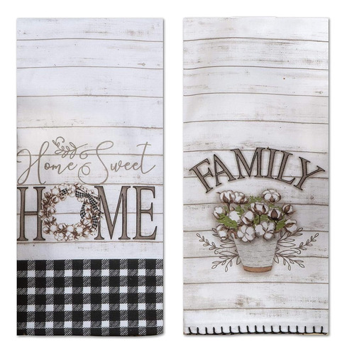 Home Sweet Home Kitchen Terry Toalla Y Paño De Cocina 2-pc S