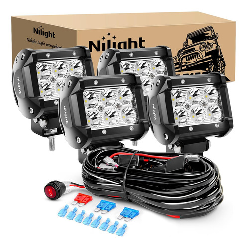 4pcs 4 Pulgadas 18w Barras De Luces Led Puntuales Luces...