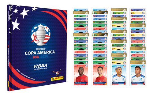 Álbum Duro Copa América Usa 2024 + 25 Laminas Sin Repetir 