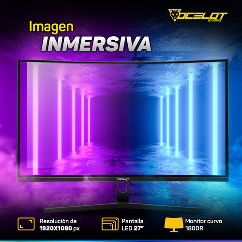 Monitor Gamer Ocelot Gaming Con Pantalla De 27 240hz Resolución Full Hd Negro