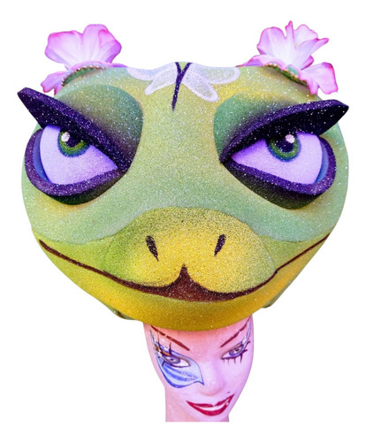 Gorro Maestra Víbora De Kung Fu Panda En Goma Espuma Verde Claro