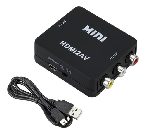 Adaptador Convertidor Hdmi A Rca Av Tv Antiguos