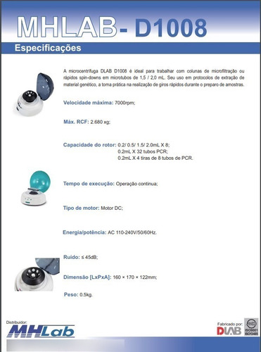 Imagem 3 de 3 de Centrifuga 8 Microcubos Mhlab