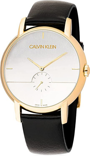 Calvin Klein Reloj De Cuero Con Esfera Plateada K9h2x5c6