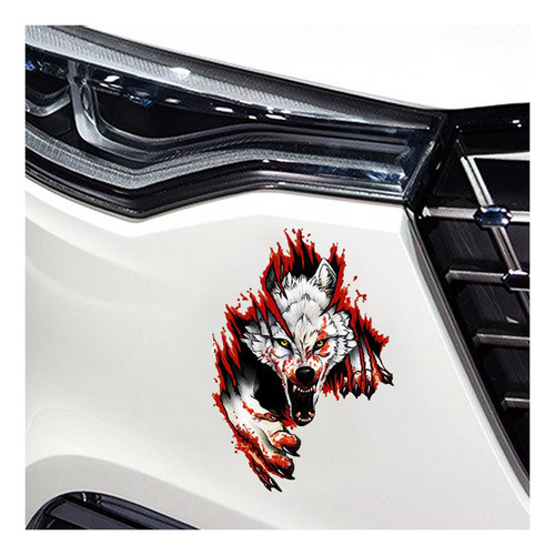 Wolf Head Pattern 3d Car Sticker, Anti Scratch Car Izquierda