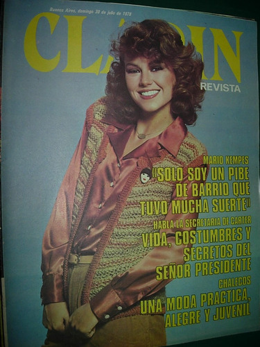 Revista Diario Clarin 30/7/78 Mario Kempes Carter Sofi Loren