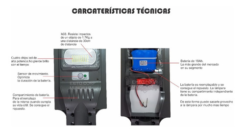 Imagen 4 de 10 de Lámpara Solar De Alumbrado Público 100w X 3 Unidades