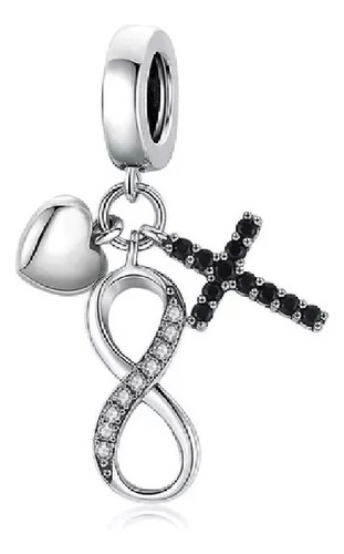 Charm Plata 925 Dije Cruz Ojo Corazón Roda Compatibl Pulsera