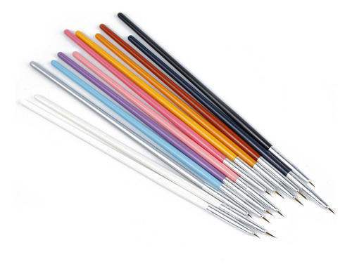 6 Pinceles Liner Punta Fina Para Decoración De Uñas Manicure