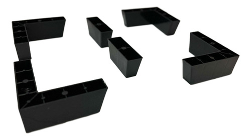 Pé P/ Cama Box/baú, Sofá Mod. Cantoneira Plás. Preto Kit 4x2