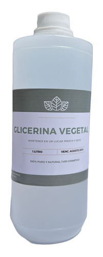 Glicerina Liquida Vegetal 1 Litro (1,25kg) Grado Usp