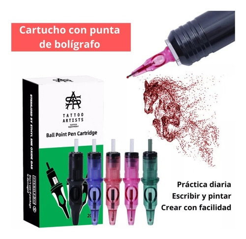 Cartuchos Para Tatuar De Práctica Punta De Bolígrafo 20 Pzas