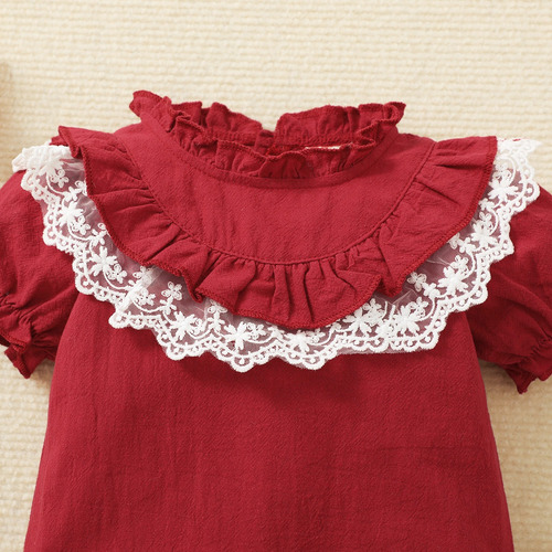 Mameluco Verano De Algodón Mono Bebé Con Estampado 0-24meses Rojo 9-12 M