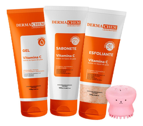 Kit Skincare Cuidado Limpeza De Pele Clareador Vitamina C