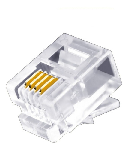 Ficha Rj11 Conector Plug Rj 11 Telefono 4 Contactos X 10 Uni