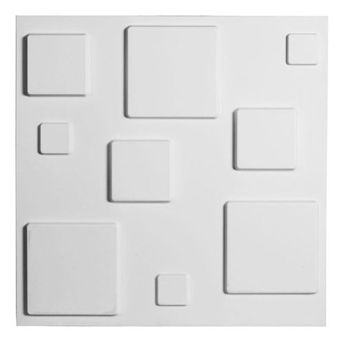 Revestimiento D071 Decorado Pared 3d Blanco En Pvc 50x50 