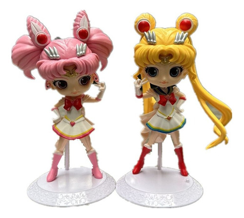 Set De Figuras Sailor Moon Compatible Qposket X 2 Unidades