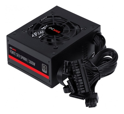 Imagem 3 de 7 de Fonte Sfx 300w Reais Para Gabinete Slim Pfc Ativo - Preta