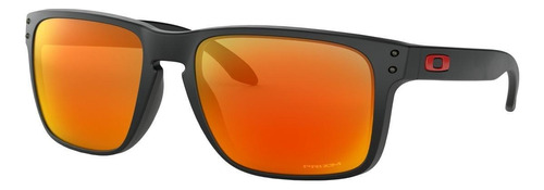 Anteojos De Sol Oakley Holbrook Xl Extra Large Con Marco De O Matter Color Matte Black, Lente Ruby De Plutonite Prizm, Varilla Matte Black De O Matter - Oo9417