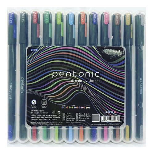 Bolígrafo Pentonic Gel X 12 U. Con Estuche Plástico
