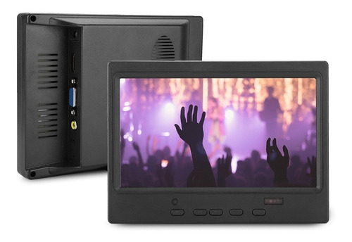7in Lcd Ctv Monitor De Coche 16:9 Pc Pantalla Av/vga/hdmi 10