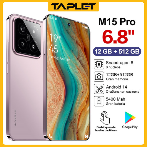 2025 Ultimas Ofertas Celulares Dual Sim Genérica M15 Pro 512gb/12gb Ram Soporta 5g Wifi Android 14 Smartphone Desbloquea Batería De Larga Duración