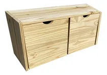 Comprar Juguetero 2 Cajones Organizador Cubos Madera Ruedas Pino